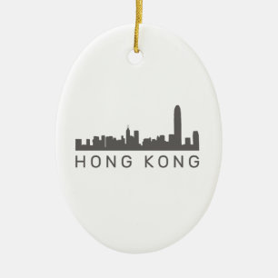 Hong Kong Gift HK Skyline Gift Julgransprydnad Keramik