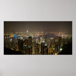 Hong Kong hamn (nattplatsen) Poster