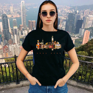 Hong Kong Harbour Skyline Vibrant Resa T-shirt