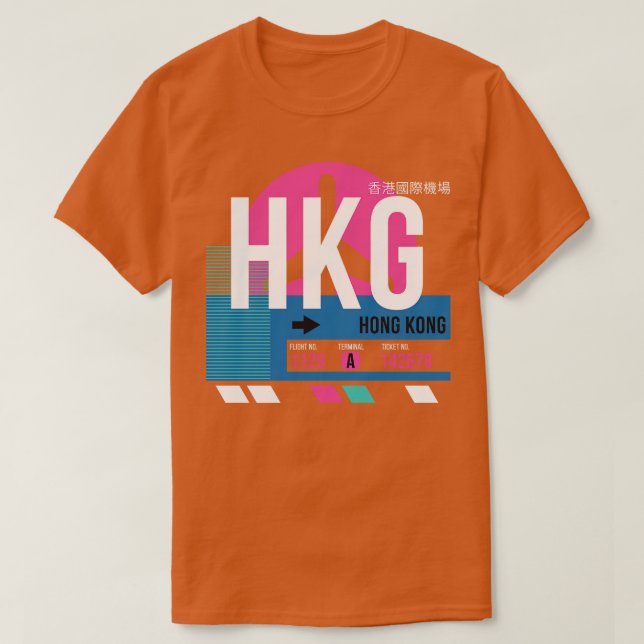 Hong Kong HKG Airport Code Baggage Märkre 2 T Shirt (Design framsida)