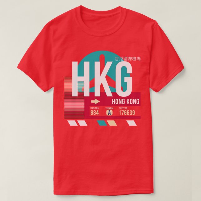 Hong Kong HKG Airport Code Baggage Märkre 3 T Shirt (Design framsida)