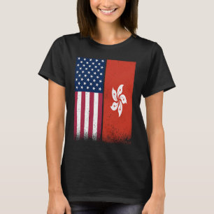 Hong Kong  Hong Kong Amerikanska flaggor Stolt USA T Shirt