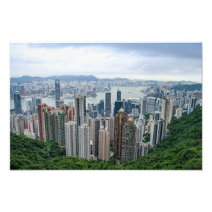 Hong Kong horisont Fototryck