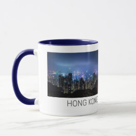 Hong Kong Island Skyline Panorama Night Souvenir Mugg
