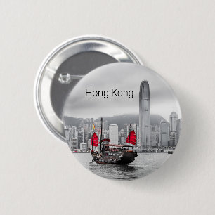 Hong Kong Island Skyline Vintage Panorama Souvenir Knapp