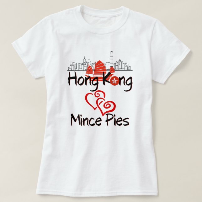 Hong Kong Kärlek Mince Paj T Shirt (Design framsida)