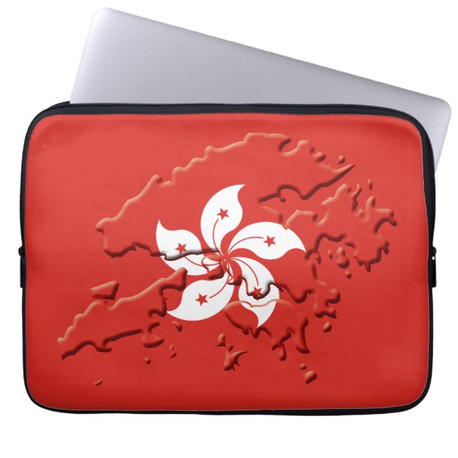 HONG KONG Karta Patriotic Computer Flagga Laptop Fodral (Framsidan)
