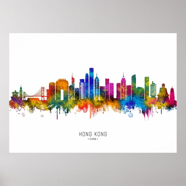 Hong Kong Kina Siluett Poster (Framsidan)