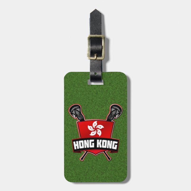 Hong Kong Lacrosse Luggage Tag-mall Bagagebricka (Vertikal Framsida)