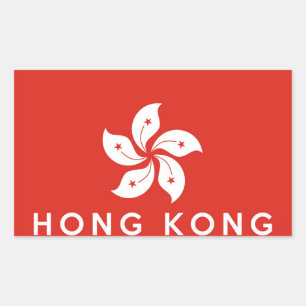hong kong land flagga symbol namn text rektangulärt klistermärke