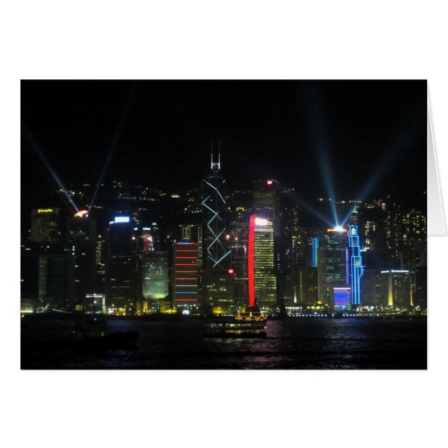 hong kong ljus hälsningskort (Framsidan Horizontal)