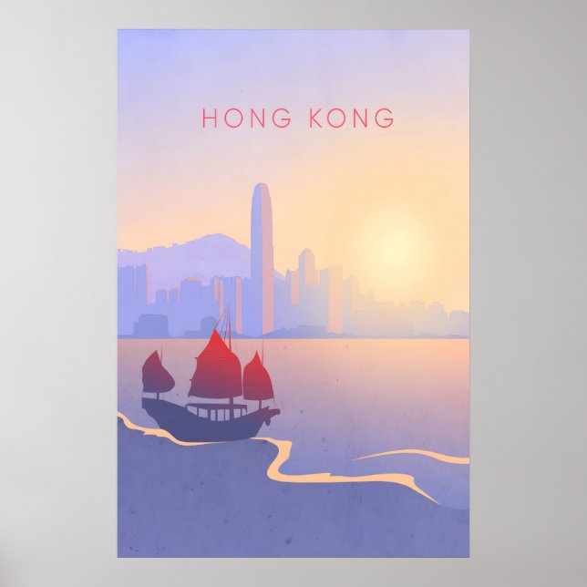 Hong Kong Minimal Travel Poster (Framsidan)