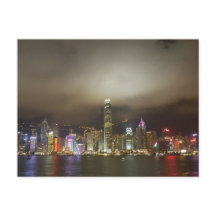 Hong Kong Modern City Chic Skyline Postcard