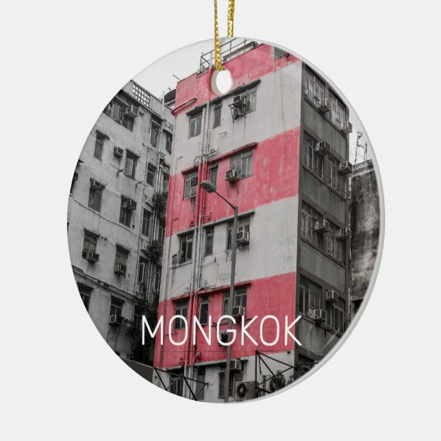 Hong Kong Mongkok China Kowloon Fine Art Souvenir Julgransprydnad Keramik (Vänster)