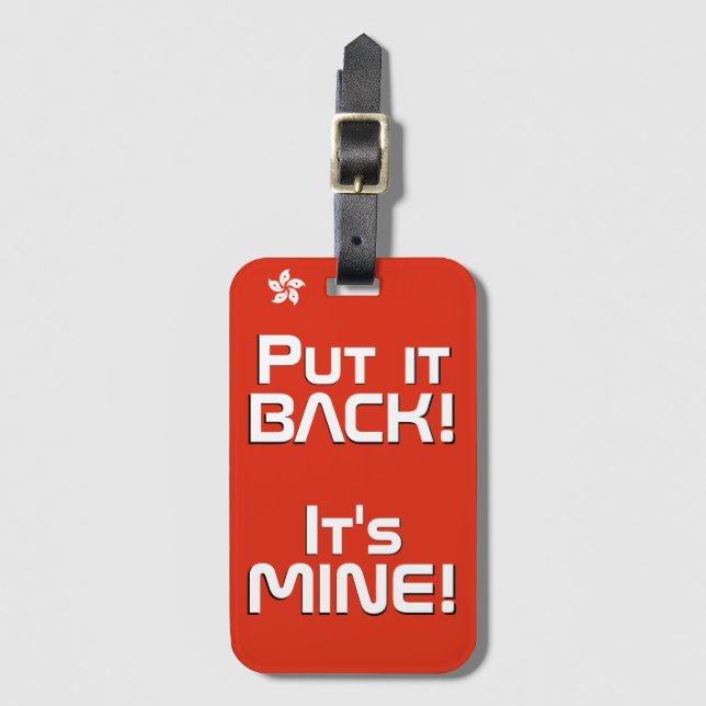 Hong Kong National Flagga Funny Patriotic Bagagebricka (Framsida vertikal)