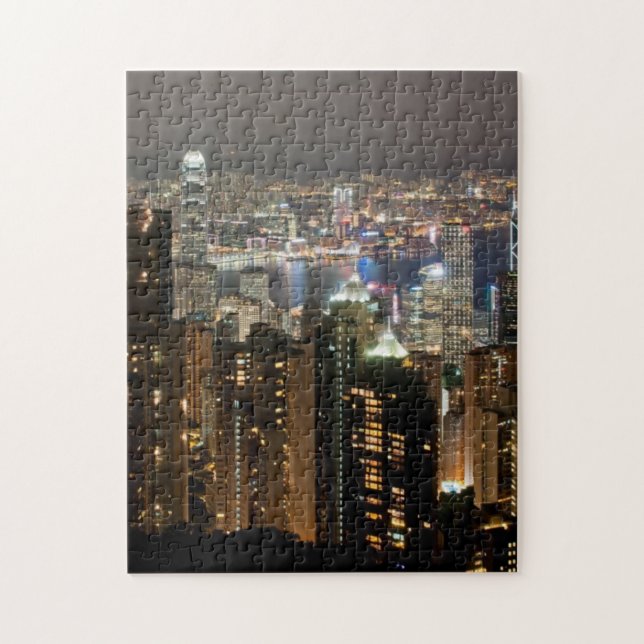 Hong Kong natthorisont från maximala Victoria Pussel (Vertikal)