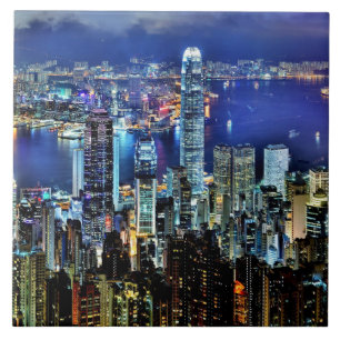 Hong Kong natthorisont Kakelplatta