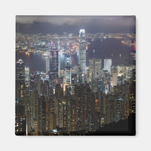 Hong Kong Night Skyline Magnet (Framsidan)