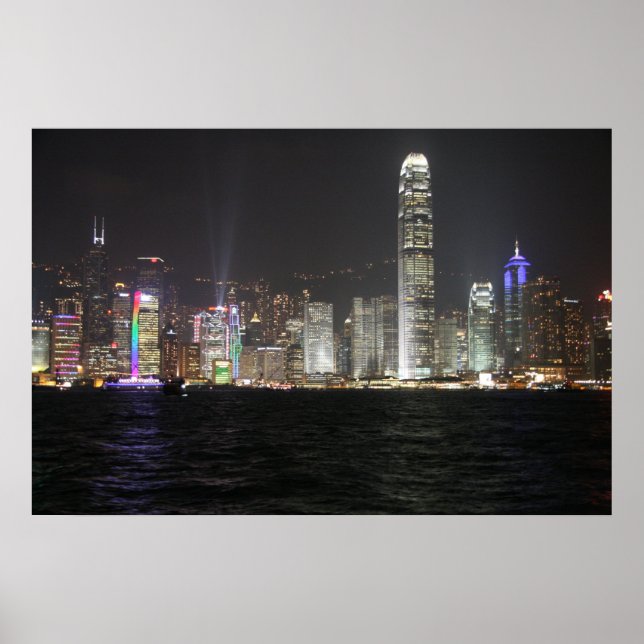 Hong Kong Night Skyline Poster (Framsidan)