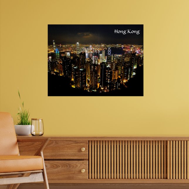 Hong Kong Nightscape Poster (Vardagsrum 2)