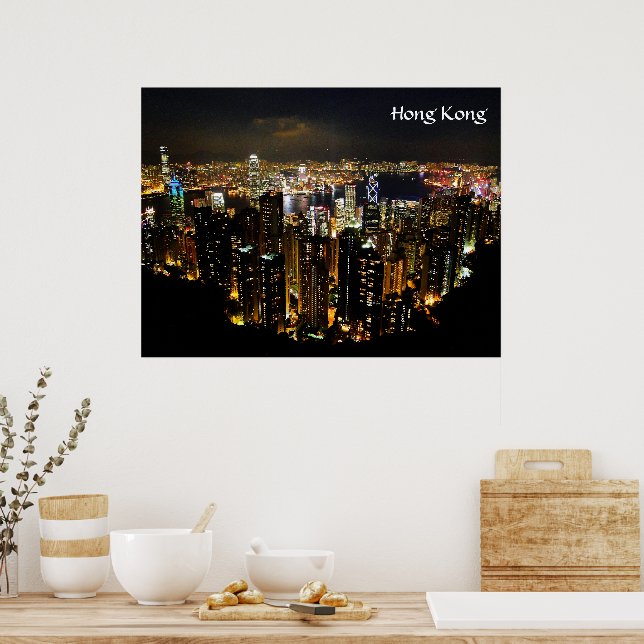 Hong Kong Nightscape Poster (Kök)