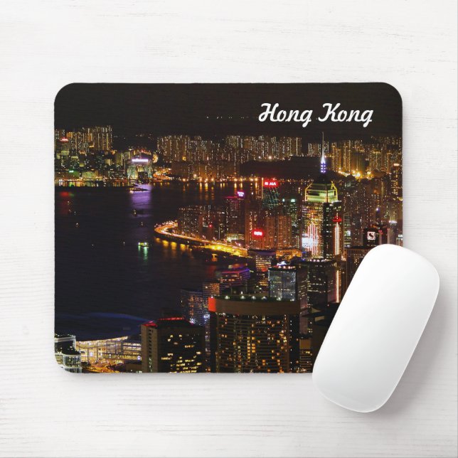 Hong Kong Nightscape Travel Mouse Pad Musmatta (Med mus)