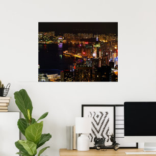 Hong Kong Nightscape Travel Poster
