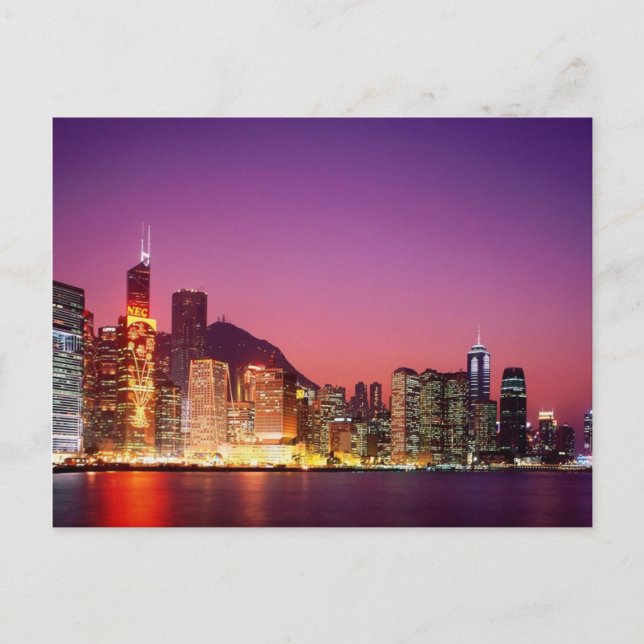 Hong Kong på natten Vykort (Framsida)