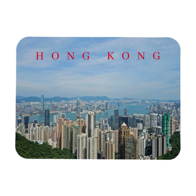 Hong Kong panoramautsikt kylskåpsmagnet Magnet (Horisontell)