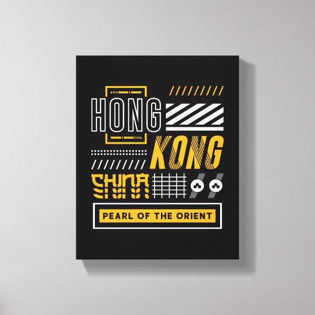 Hong Kong Pärla från Orienten Modern Resedesign Canvastryck (Framsida)