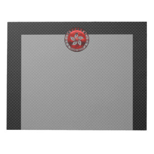 Hong Kong Ruby Orchid Inlay on Carbon Fiber Print Anteckningsblock