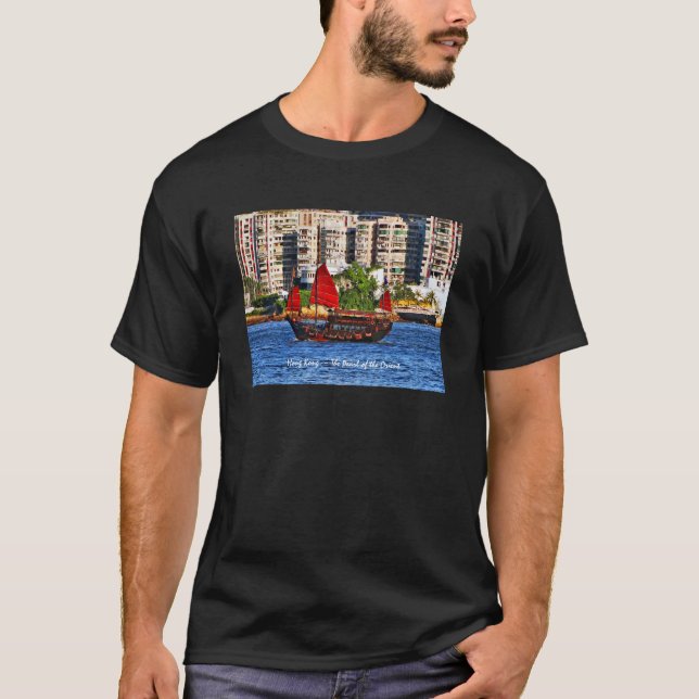 Hong Kong Sampan pärlan av Orienten T-shirt (Framsida)