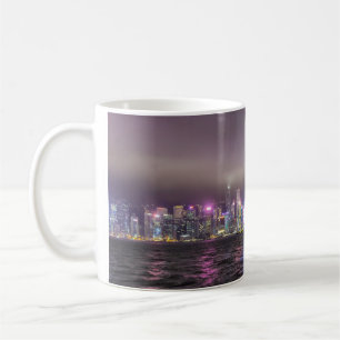 Hong Kong-skylin på natten Kaffemugg