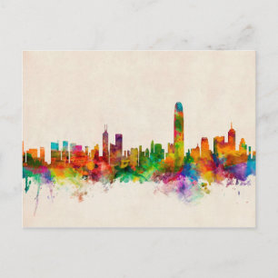 Hong Kong Skyline Cityscape Vykort