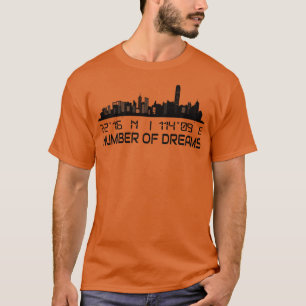 Hong Kong Skyline Gps Coordinates Capital City 1 T Shirt