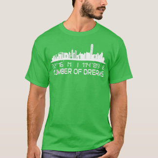 Hong Kong Skyline Gps Coordinates Capital City T Shirt