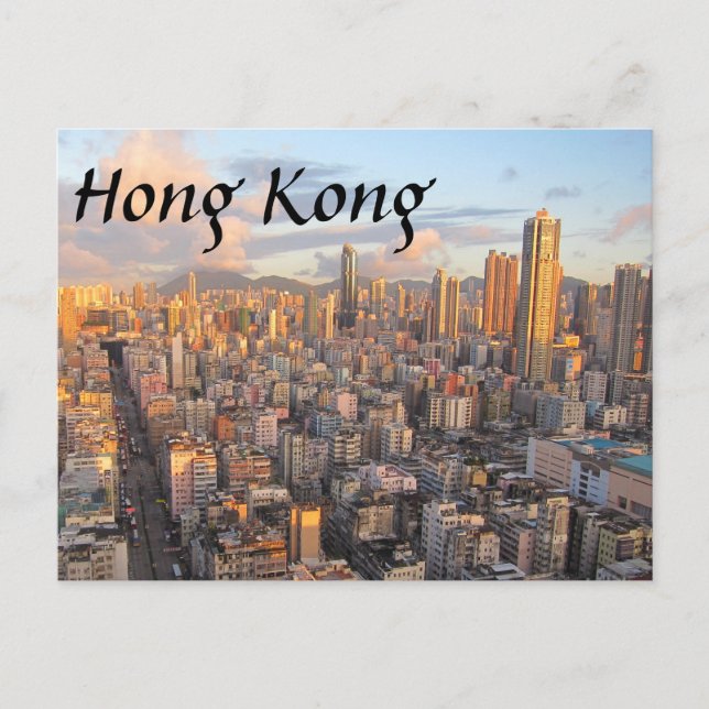 Hong Kong Skyline Postcard Vykort (Framsida)