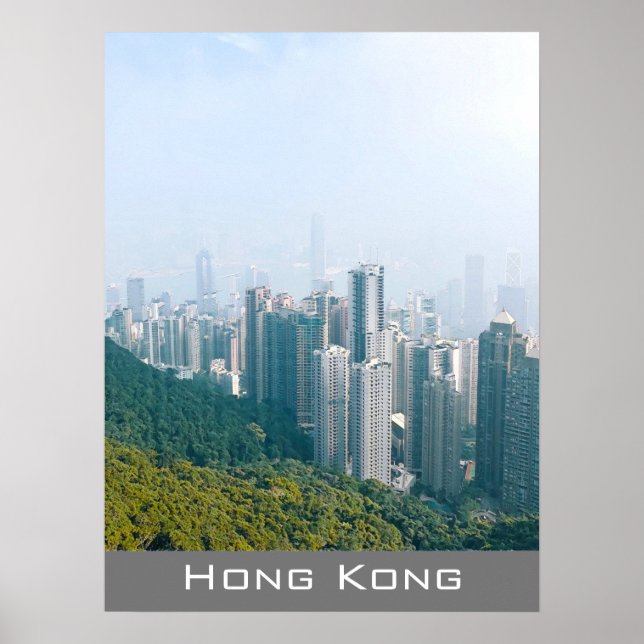 Hong Kong skyline Victoria'sPeak-reseväggsdekanor Poster (Framsidan)
