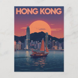 Hong Kong-solnedgång Vykort