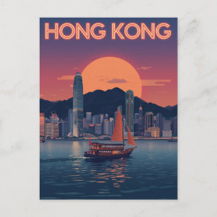Hong Kong-solnedgång Vykort
