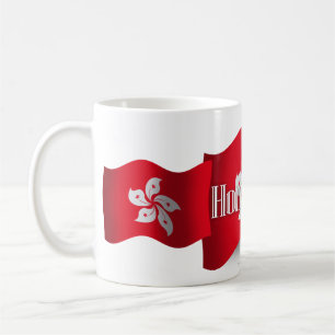 Hong Kong som vinkar flagga Kaffemugg