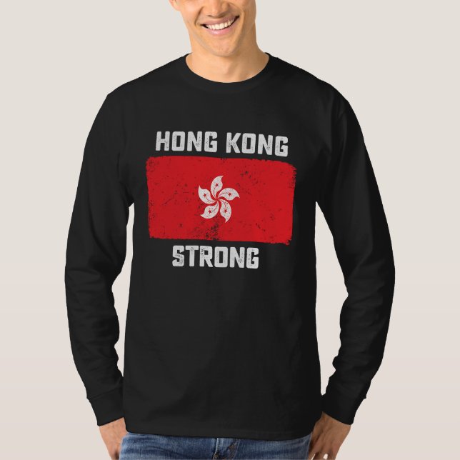 Hong Kong Strong Flag Pro Democracy Freedom of Spe T Shirt (Framsida)