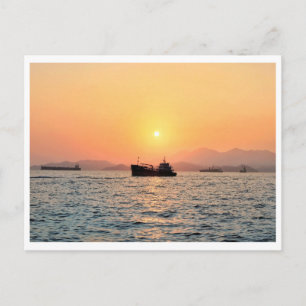 Hong Kong Sunset-vykort Vykort