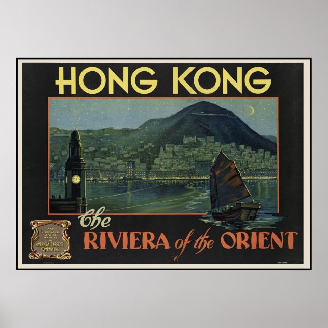 Hong Kong The Riviera of the orient Poster (Framsidan)