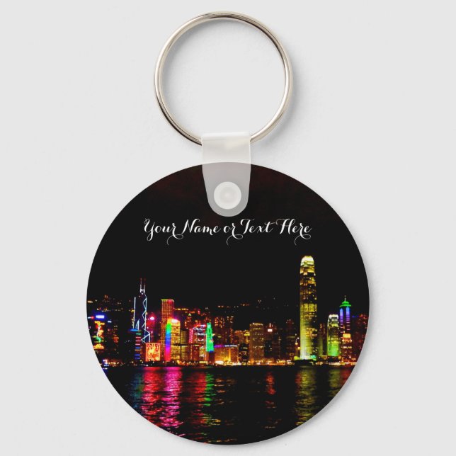 Hong Kong Victoria Harbor #2 Keychain Nyckelring (Framsida)