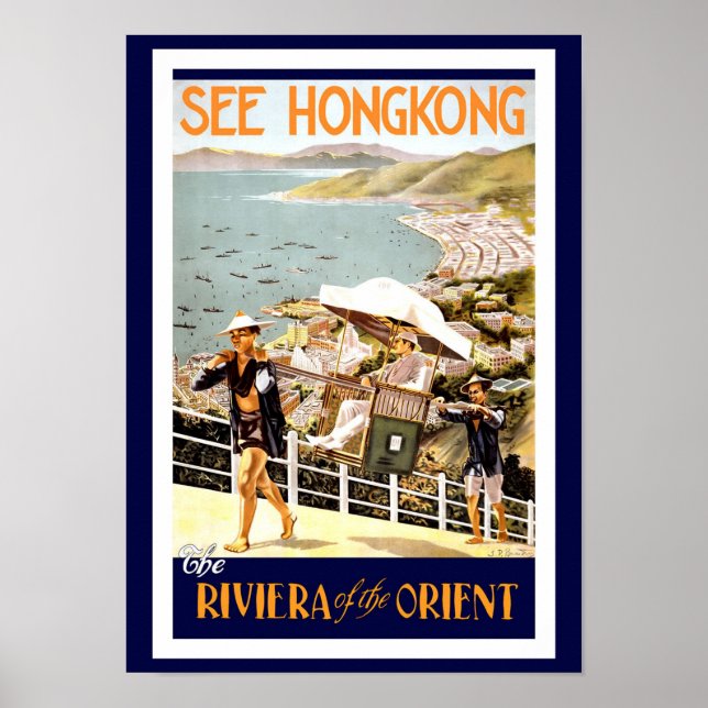 Hong Kong Vintage Reise Poster (Framsidan)
