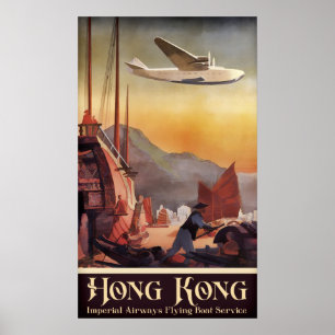 Hong Kong vintage resoraffisch Poster