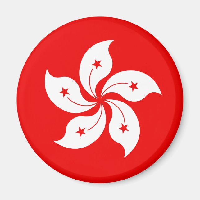 Hong Kong White Orchid Symbol Magnet (Framsidan)