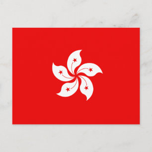 Hong Kong White Orchid Symbol på Red Vykort