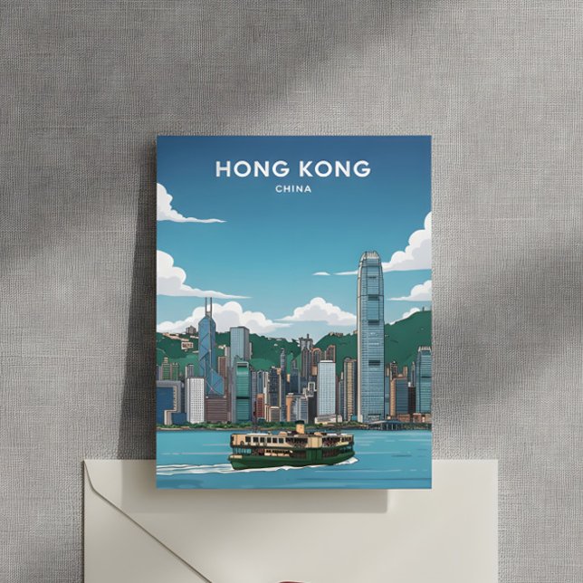Hong Kongs skyline  Vykort (Skapare uppladdad)